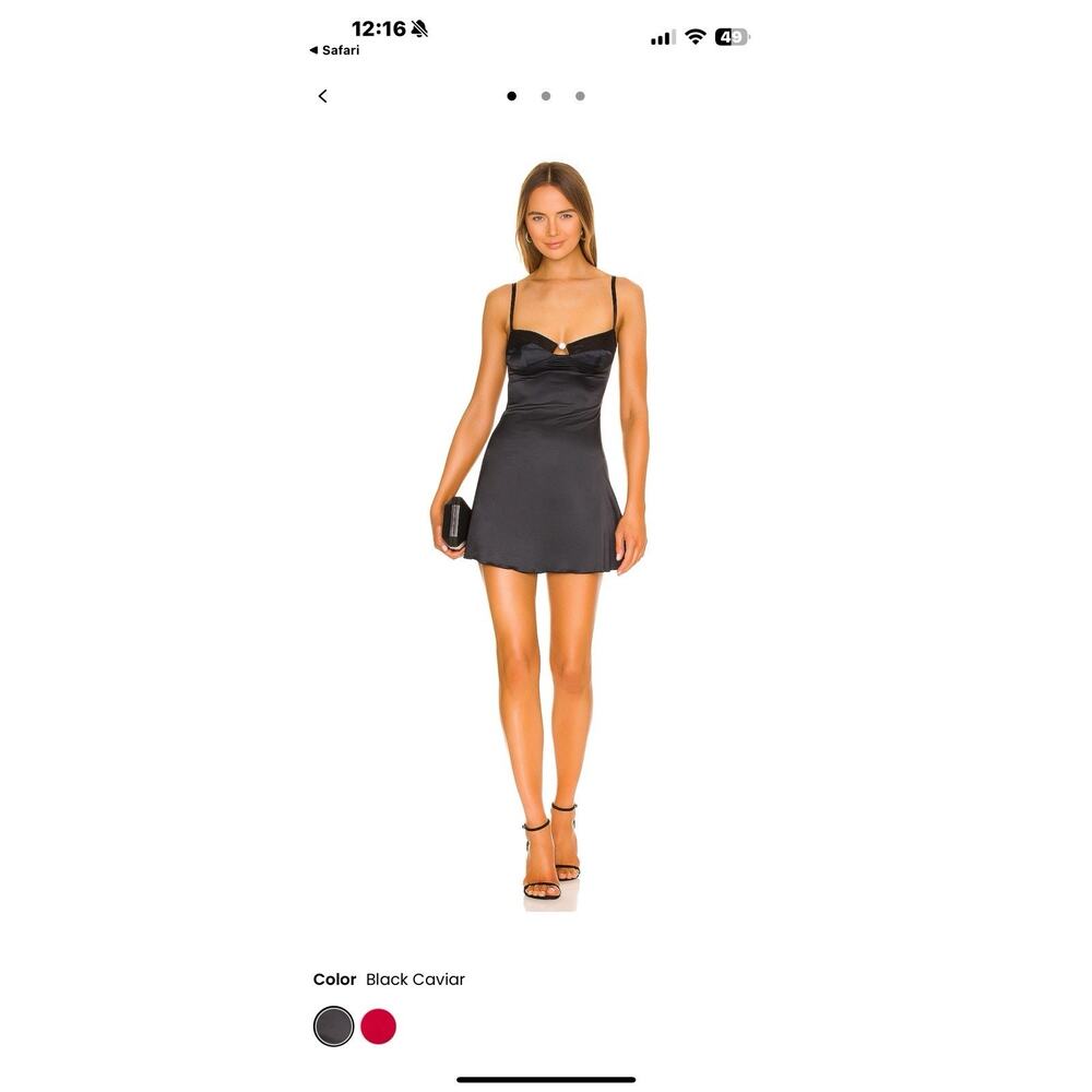 Skyler Dress in Black Caviar Size S Homecoming, Mini, Slip Dress